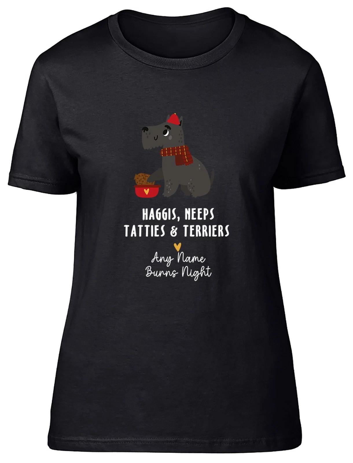 Personalised Burns Night Celebration Haggis Womens T-Shirt Ladies Gift Tee XXXL