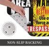 Area 51 Warning Sign Print Doormat, Funny Restricted Zone Floor Mat for Bedroom Game Room, Washable Decor Carpet