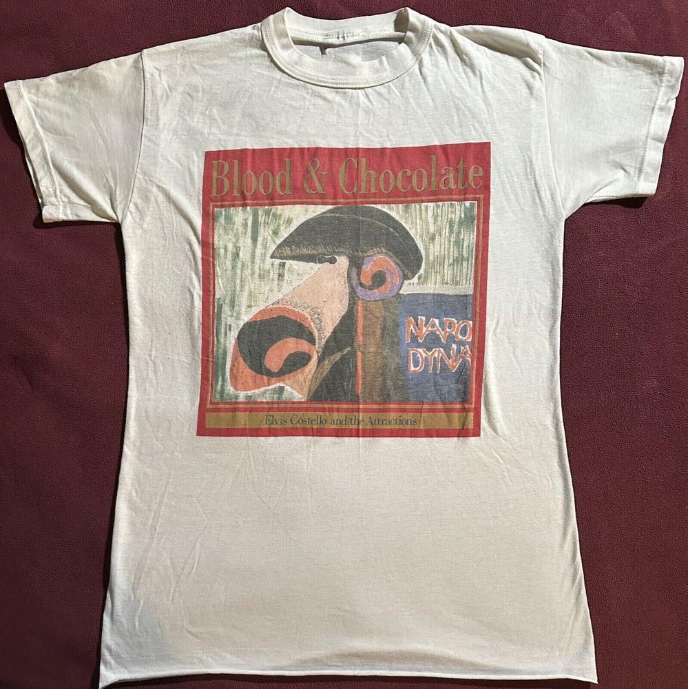 

Vtg Elvis Costello Blood And Chocolate White Shirt Unisex Concert S To 5Xl El158 L