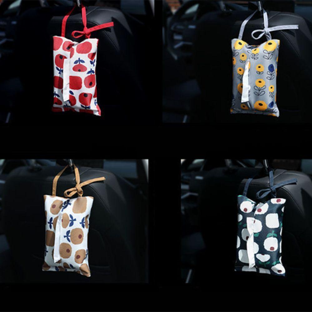 Portable Car Tissue Case Pastoral Style Car Napkin Holder Fashion Napkin Paper Bag  Seat Back
