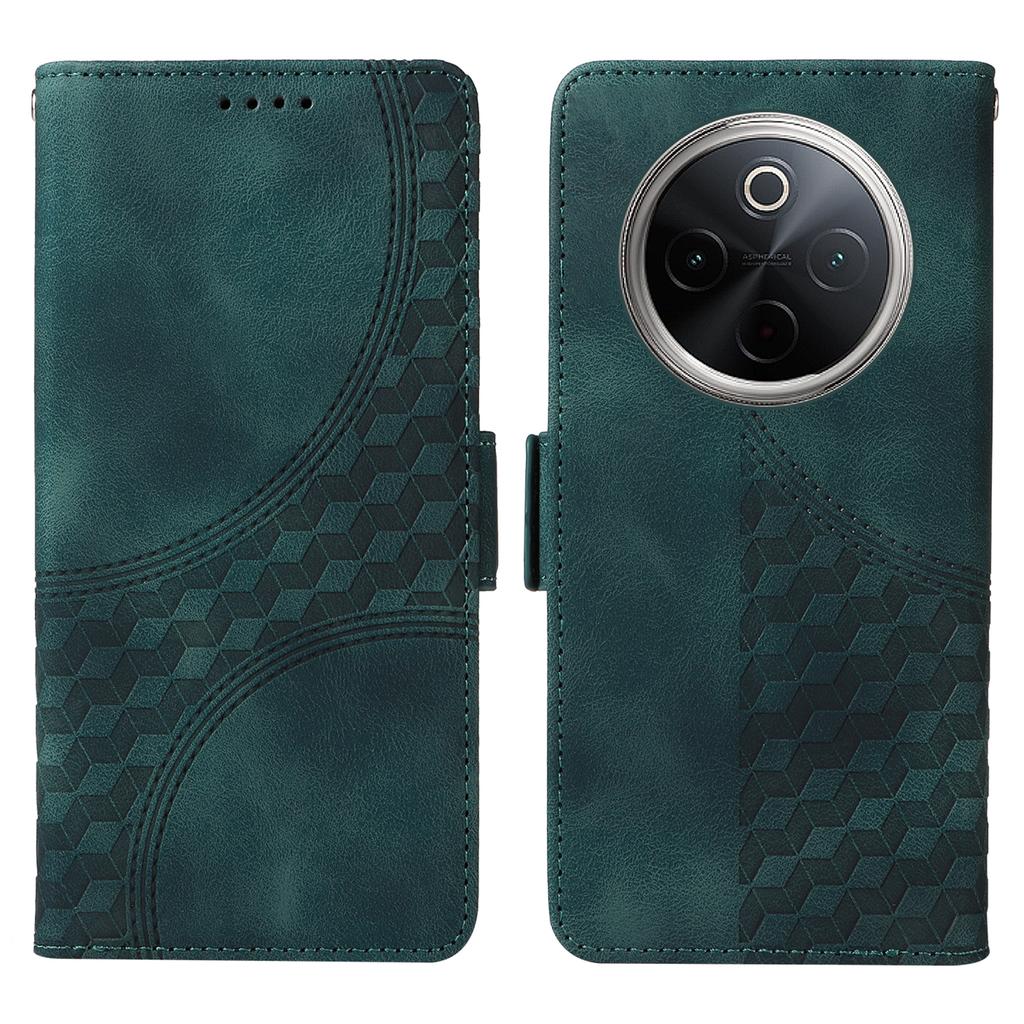 For Vivo Y300 Pro 5G Case PU Leather Phone Cover Rhombus Starry Imprinted