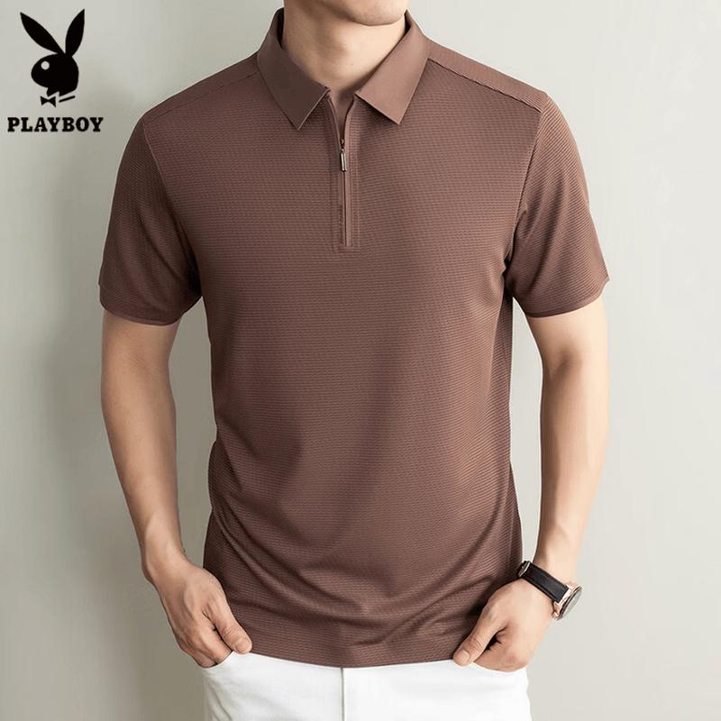 PLAYBOY Men s Cooling Half-Zip Polo T-Shirt 56
