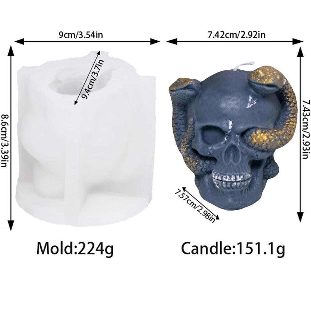 Halloween Hat Skull Candle Silicone Mold DIY Spider Snake Skeleton Gypsum Resin Casting Mold Halloween Decoration