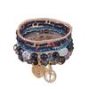 Bohemian Exquisite Beaded Bracelet with Heart, Tree of Life & Anchor Pendants