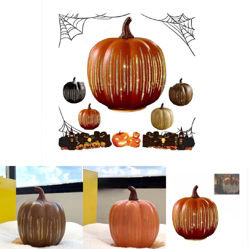 Halloween Pumpkin Resin Figurine With Modern Style For Festive And Event Decor