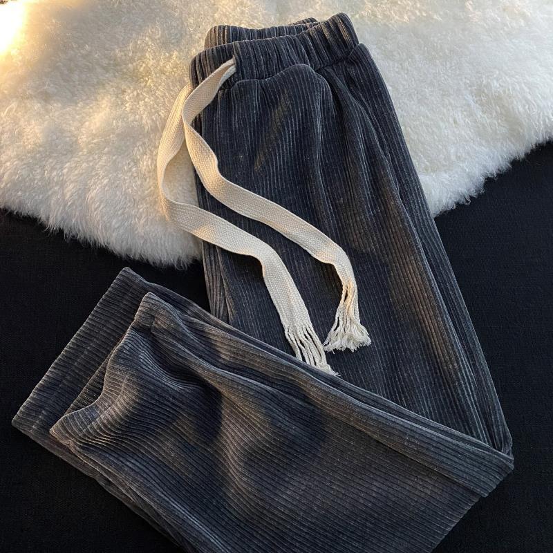 Damen Cord Schlaghose mit Kordelzug, Hoher Bund, Schlankmachend, Lässig, Vielseitig, für Frühling/Herbst 2024.