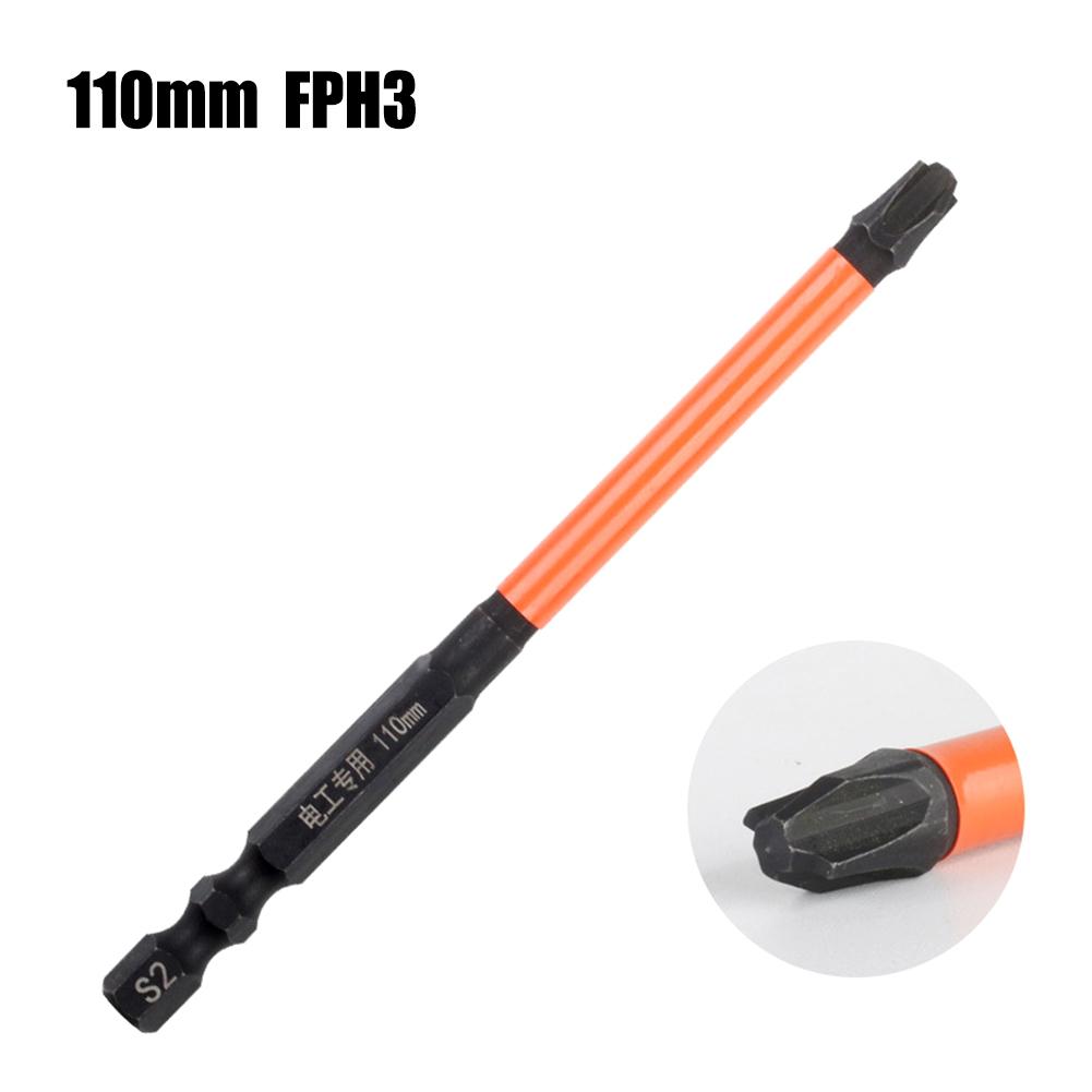 Magnetic Special Slotted Cross Screwdriver Bit For Electrician Alloy Steel Batch Head Screwdriver FPH1 FPH2 FPH3 65-150mm Tools