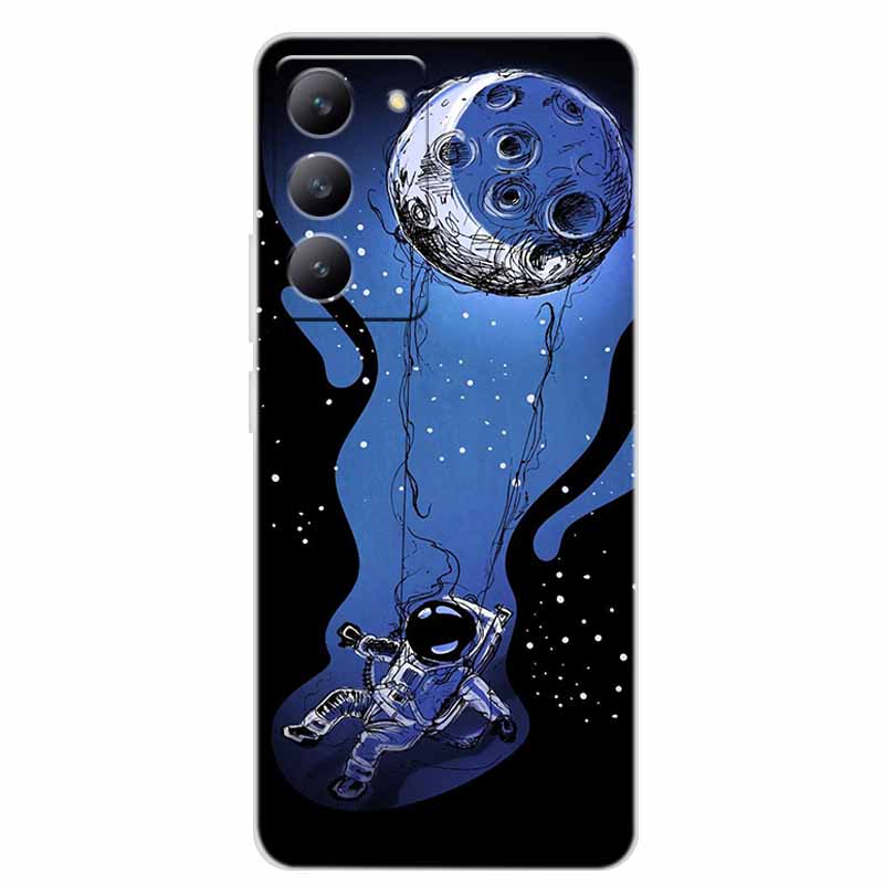 For Redmi 15 4G Phone Case Fashion Flowers Transparent Silicone TPU Soft Back Cover Case For Xiaomi Redmi 15 5G Case Redmi15 Bag