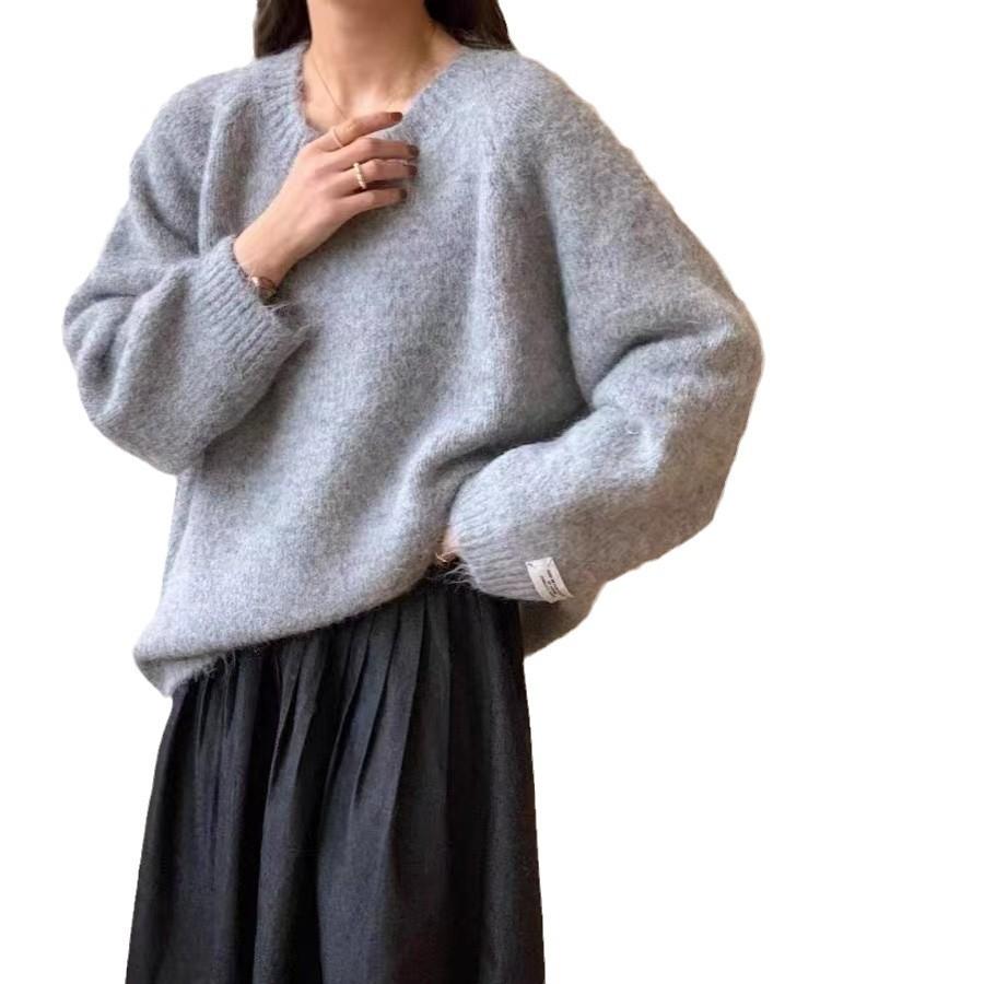Soft waxy lazy wind sweater women's clothing 1011 autumn and winter new high-end super good-looking loose knitted sweater top