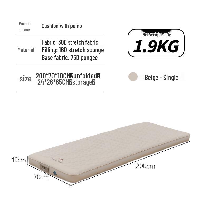 Mountain Outdoor Camping Inflatable Bed with Built-in Pump – Lightweight and Convenient Mattress