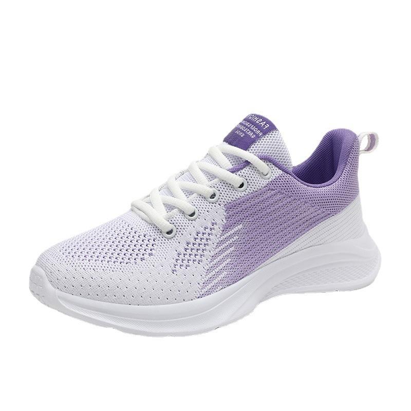 New Large Size Casual Sports Shoes Women's Flat Bottom Breathable Student Shoes Women's Travel Dad Shoes Running Shoes