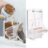 Adjustable Feeding Speed Parrot Feeder with Bottom Drawer Transparent Food Container  Parakeet