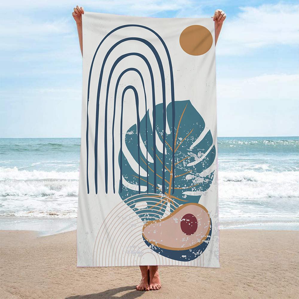Microfiber Terry Cloth Digital Printing Fashion Pattern Beach Towel Bath Towel Seaside Blanket Shawl Sweat Towel