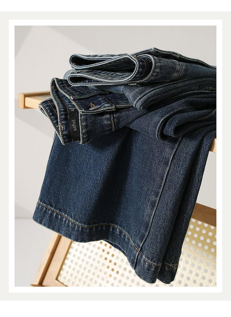 Cotton High-Waisted Wide-Leg Jeans for Women