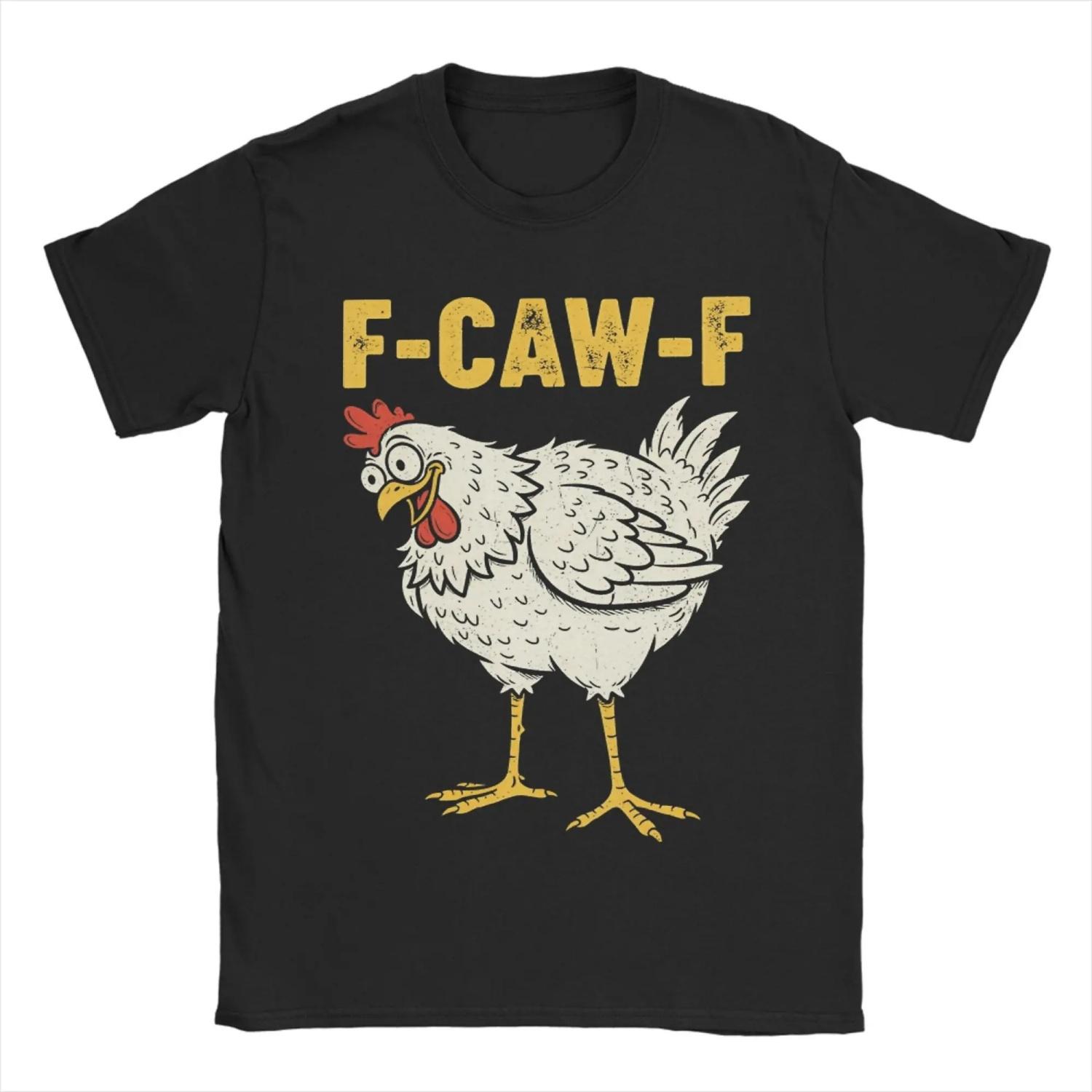 

Oversized T Shirt Summer Funny F-CAW-F Chicken Meme Novelty T-Shirts Cotton Tee Shirt for Couple Y2K Classic Design Top Tees S чёрный