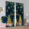 2 Stück, 2D-Flachdruck Druckvorhänge Weihnachtskiefern Vielseitiger Stoff (ohne Stange) Ganzjahresnutzung für Wohnzimmer,