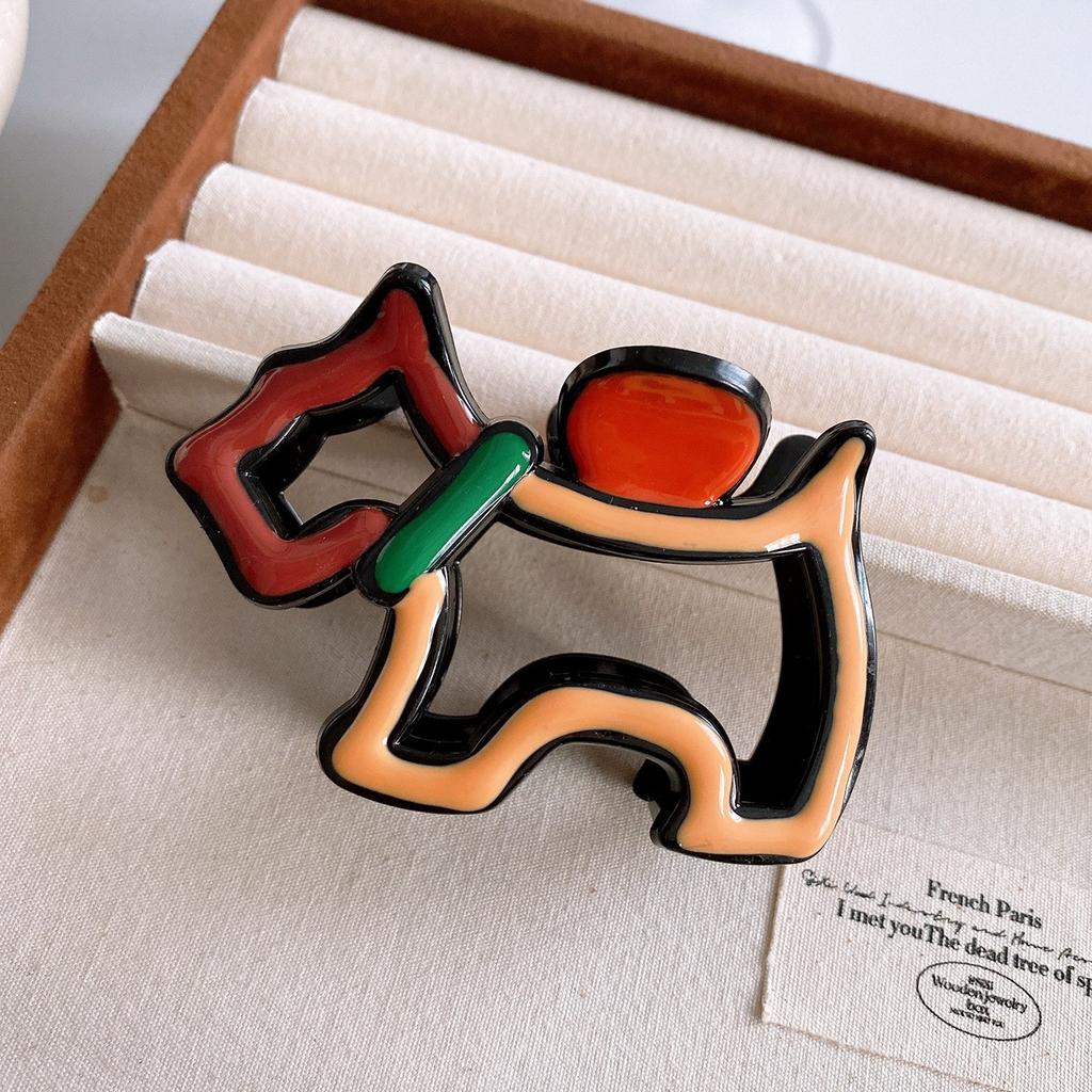 Korean retro square geometric pleated fabric large intestine hair band hair rope headrope versatile hair accessories women