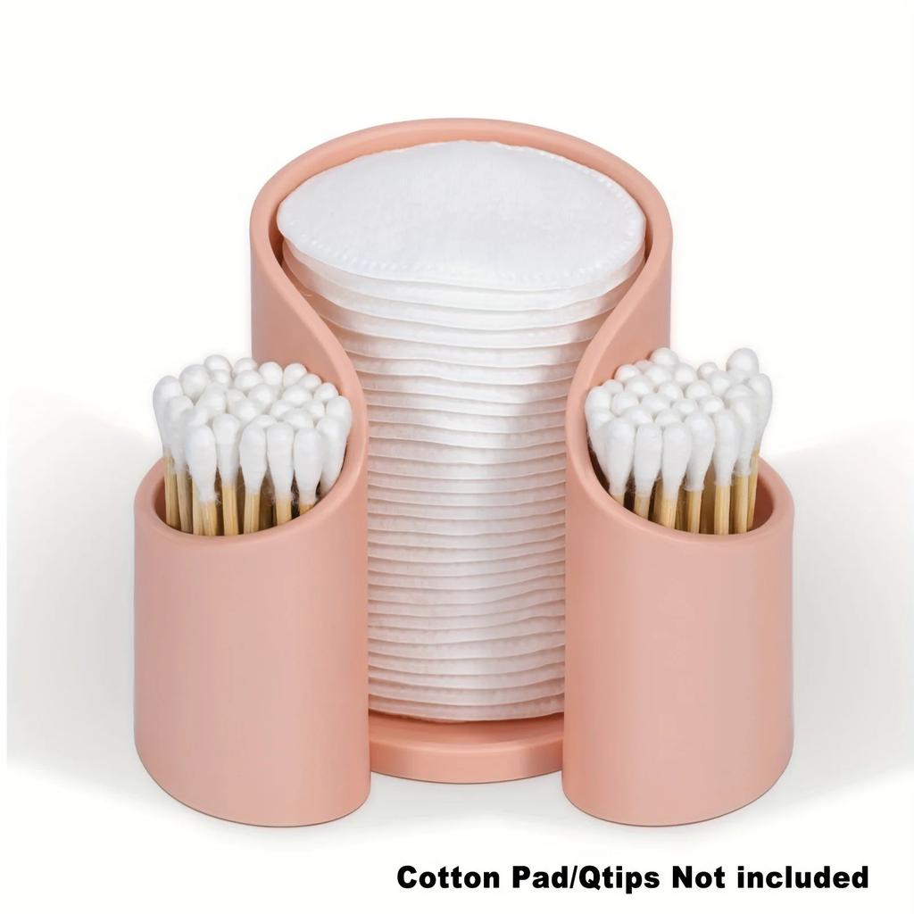 Cotton Pad QTips Holder, Bathroom Cups Dental Floss Dispenser, Storage Organizer for Cotton Pad QTips Paper Cup Floss, Bathroom