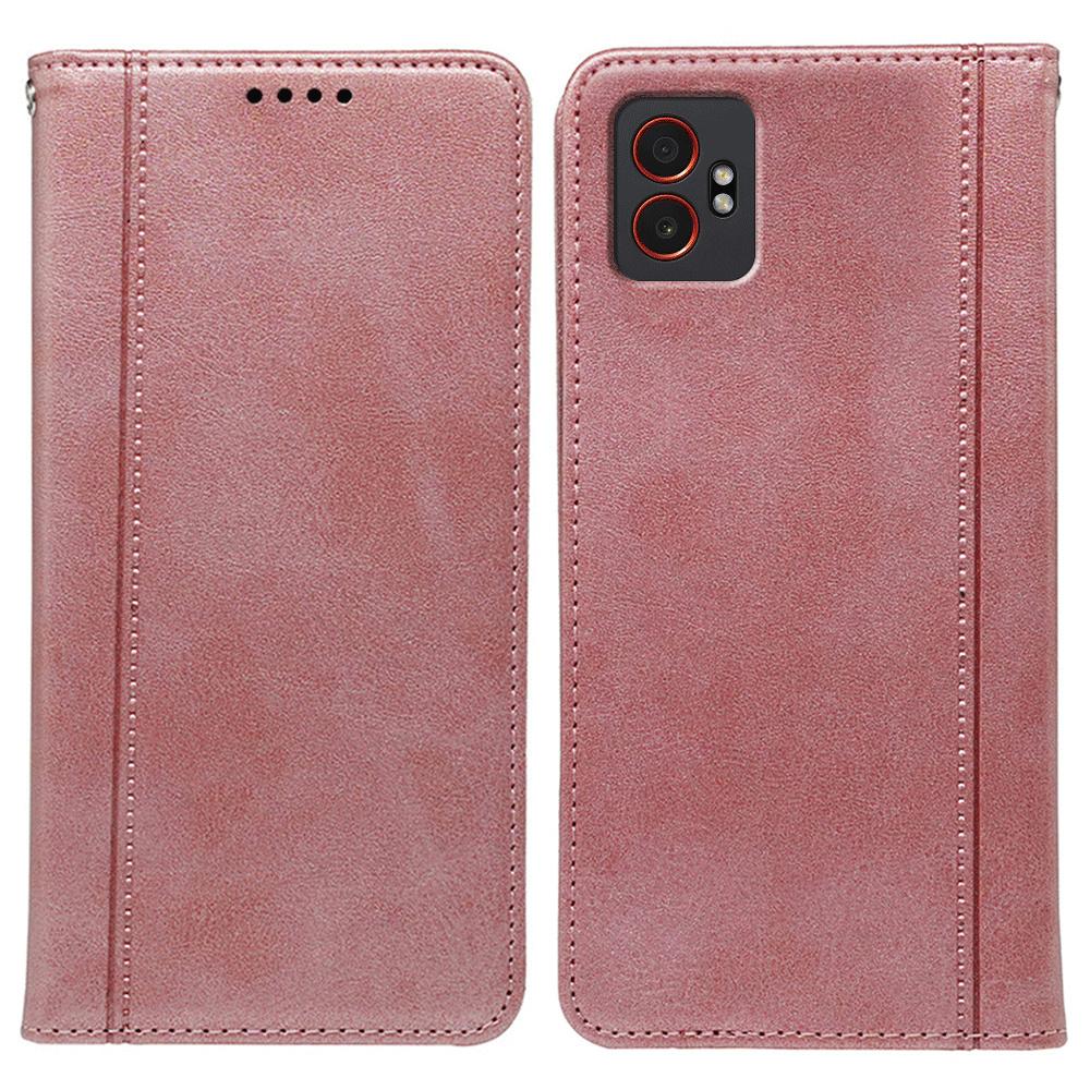 

Для Samsung Galaxy XCover7 Pro Чехол Скрытая Магнитная Застежка Кожа Теленка Текстура Чехол для Телефона Rose Gold