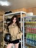 Korean-Inspired British Short Trench Coat with Stand Collar & Double-Breasted Design - Trendy Women's Fashion.