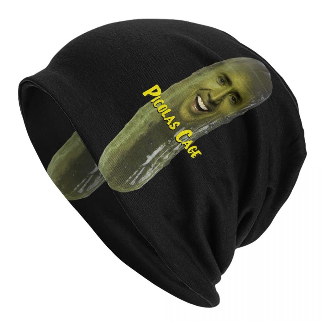 Custom Funny Nicolas Cage Meme Beanie Cap Unisex Winter Warm Bonnet Femme Knitted Hats Street Outdoor Ski Skullies Beanies Hats
