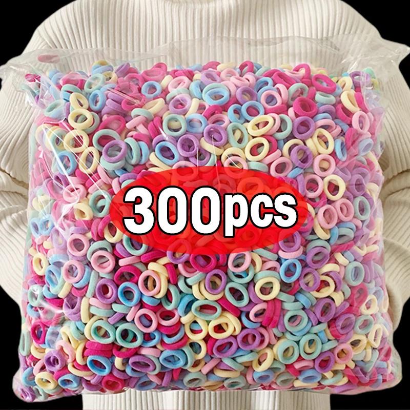 100/300/500 Stück Mädchen Bunte Elastische Haargummis Zopfgummi Haargummi Gummibänder Scrunchie Haaraccessoires Bänder für Mädchen