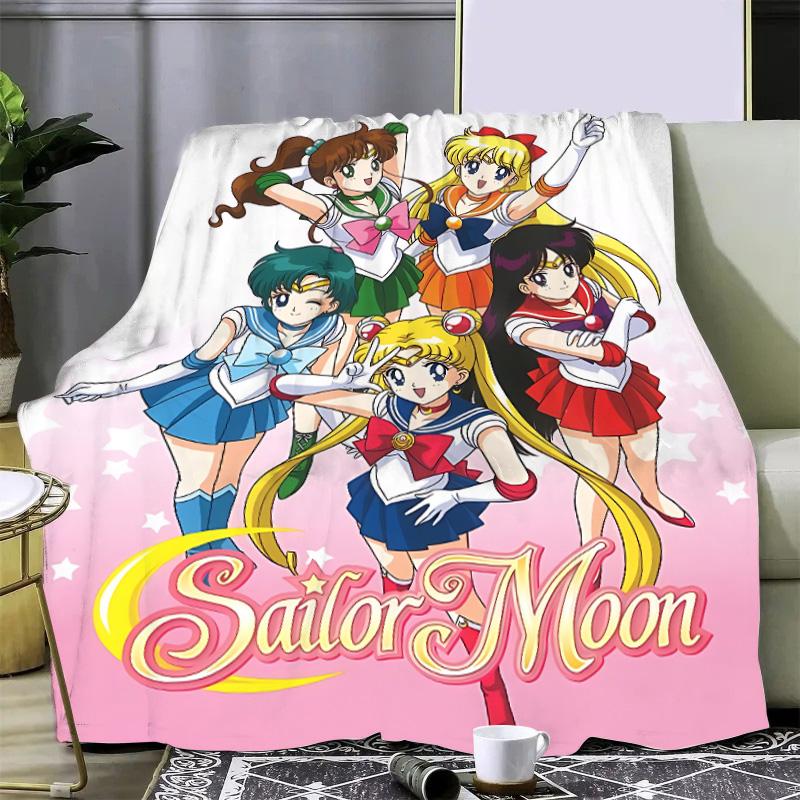 Japan Anime Cute Printed Blanket Picnic Blankets Warm Blanket and Comfortable S-Sailor M-MoonS Blanket Home Travel Birthday Gift