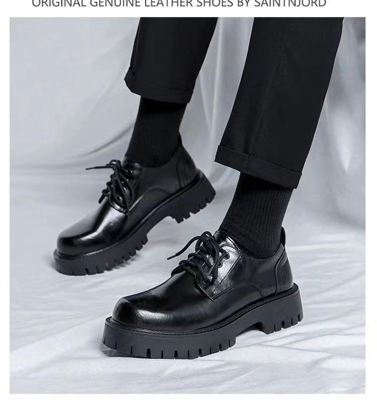 

Leather Shoes Men Casual Business British Platform Soft Bottom Derby Shoes Men Black Wedding Party GroomHigh Quality Dress Shoes 39 чёрный