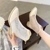 Mode frauen Aushöhlen Spitz Kurze Stiefel 2024 Sommer Neue Mode Mesh Atmungsaktiv Bequeme Rom Vielseitig Casual frauen Schuhe