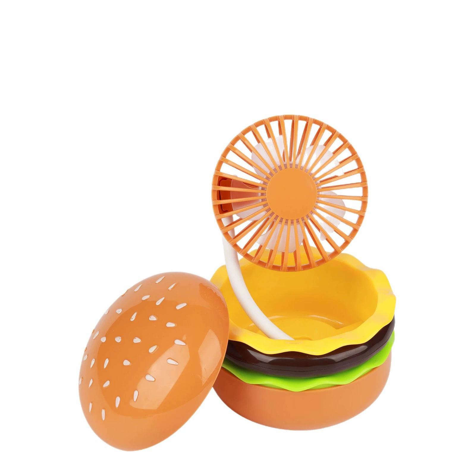 

Регулируемый на 360° тип C зарядки Креативный гамбургер Многофункциональный вентилятор Многофункциональный ручной