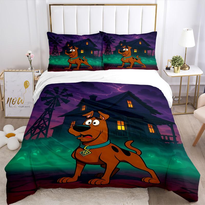 3-delige Scooby-Doo Dekbedovertrekset voor Slaapkamer - Bevat 1 Dekbedovertrek en 2 Kussenslopen (Kern niet inbegrepen) yy251015233