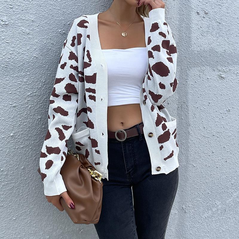 Damen Cardigan, Leo-Muster