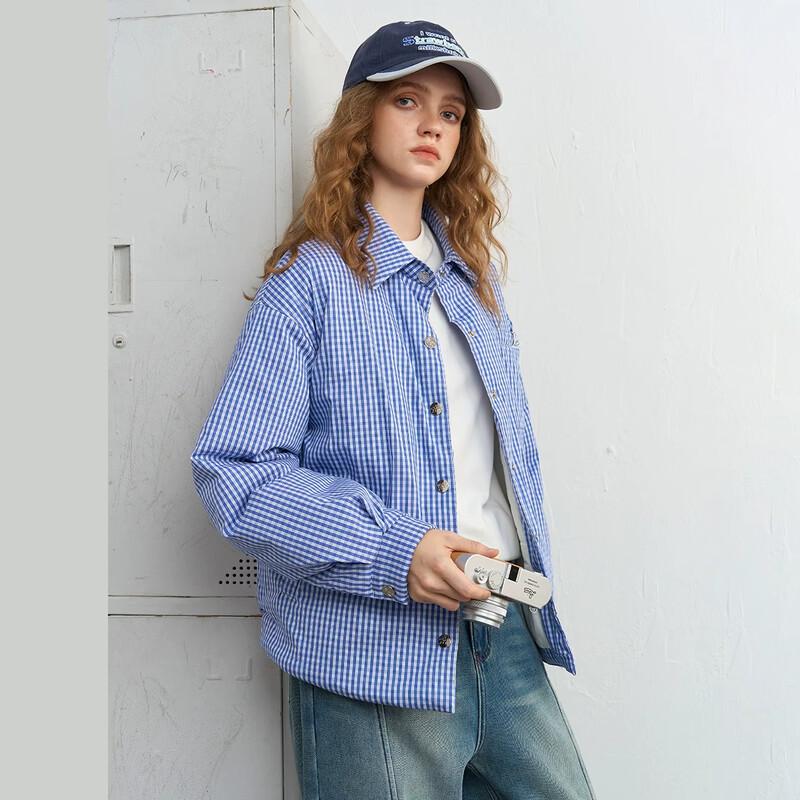 Women's Plaid Fleece-Lined Padded Shirt Jacket