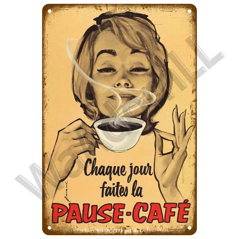 Vintage Tin Sign Plaque Metal Plate Wall Art Posters Metal Sign Retro Decor Coffee For Kitchen Bar Cafe Room Retro Iron Painting