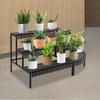 3 Tier Plant Stand for Indoor Outdoor Use, Multi-Level Flower Pot Display Shelf, Sturdy Metal Storage Rack Organizer for Garden