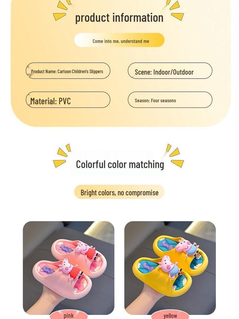 Peppa Pig 2025 New Style Toddler Girls' Anti-slip Indoor Slippers