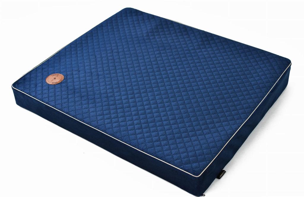Hector Orthopedic Mattress Navy Blue Velvet Karo - 85 X 70 X 10
