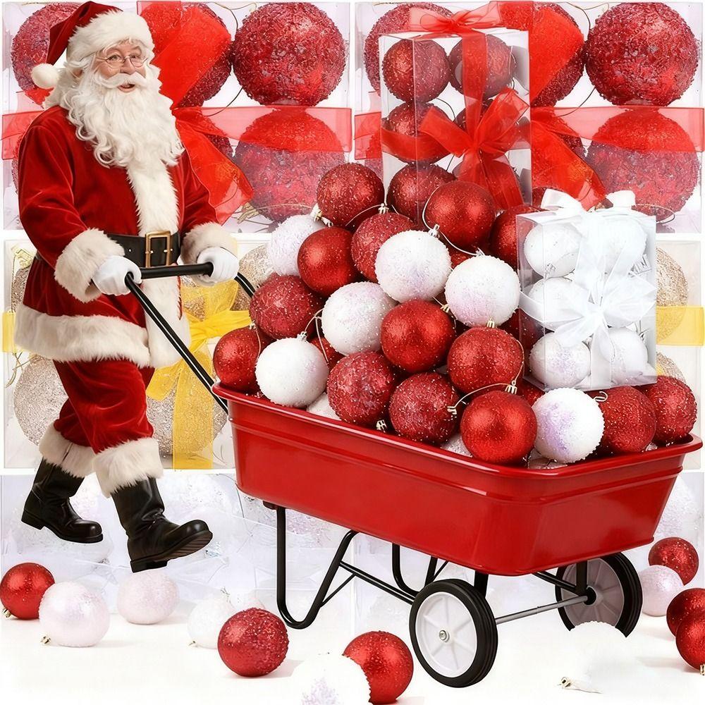 3 Stück 8cm Weihnachtsglitzerkugeln Neujahr DIY Weihnachtsbaum Hängeanhänger Gold Glitzernd Funkelnde Kugelanhänger Partyornamente