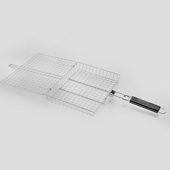 Grill Basket Foldable BBQ Grilling Removable Handle Basket with Stainless Steel Outdoor Cooking Camping Accessories