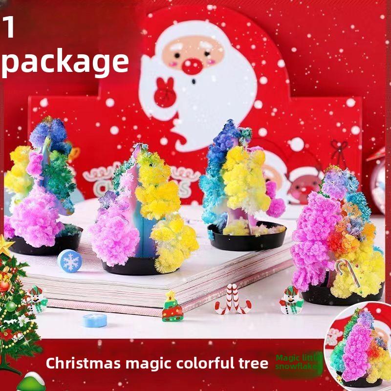 Magic Crystal Christmas Tree Science Experiment Toy For Kids Watering Snowflake Paper Tree Blooming Gift