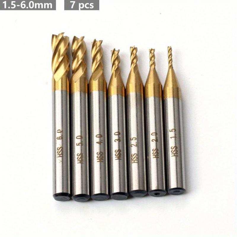 11Pcs Milling Cutters 4-Flute Titanium Coated HSS End Mill Set For CNC Wood Steel Milling 1.5-10mm