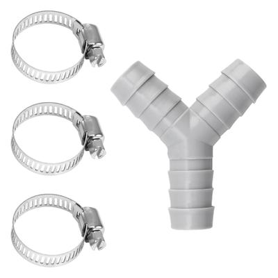 Connettore di scarico per lavatrice a risparmio di spazio, varie uscite, design a Y, texture plastica, adatto per installazione su tubo