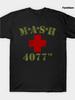 Letní Retro MASH 4077 Tričko - Módní Volný Design Anime Potisk Bavlna Kulatý Výstřih Pánské Krátký Rukáv Top
