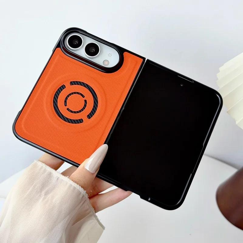 Fabric Leather Magnetic Phone Case for IPhone Duo 18 Fold 18Duo Ultra Anti-drop for Magsafe Wireless Charging Funda Back Cover