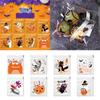 100pcs Halloween Candy Bag Self-adhesive Plastic Treat Bags for Cookie Snack Gift Clear Bags Set for Halloween Party