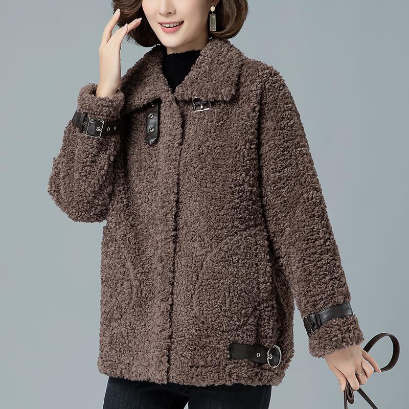 2024 Stylish Women's Shearling Coat - Versatile Lambswool Fleece Jacket for Autumn and Winter