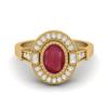 1.46 Ctw Oval Ruby 925 Sterling Silver Gold Vermeil Solitaire Women Wedding Ring