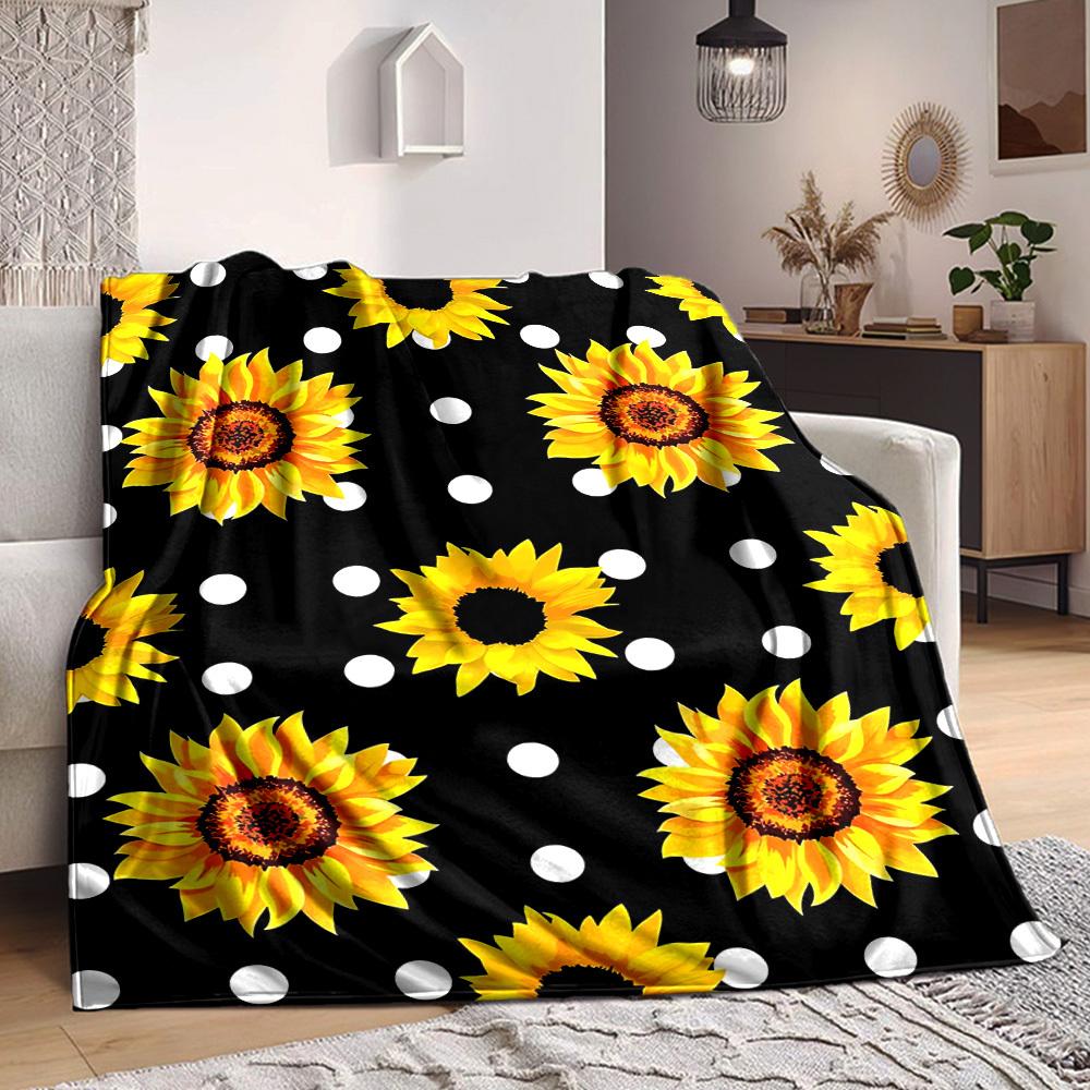 

1pc Sunflower Pattern Blanket Warm, Cozy, And Soft, Suitable for Sofas, Beds, Cars, And Office Use.Perfect for Camping And Travel, Making It a Great G 100x150cm