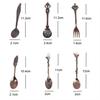6pcs Vintage Spoons Fork Set Retro Coffee Spoons Plastic Crystal Carved Teaspoon Fruit Ice-Cream Cake Dessert Spoon Fork Cutlery