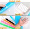 Plastic Envelope with Adhesive Snaps & 11 Holes File Folder Expansion Bag for 2/3/4 Ring File Bag 14Random Colors For School